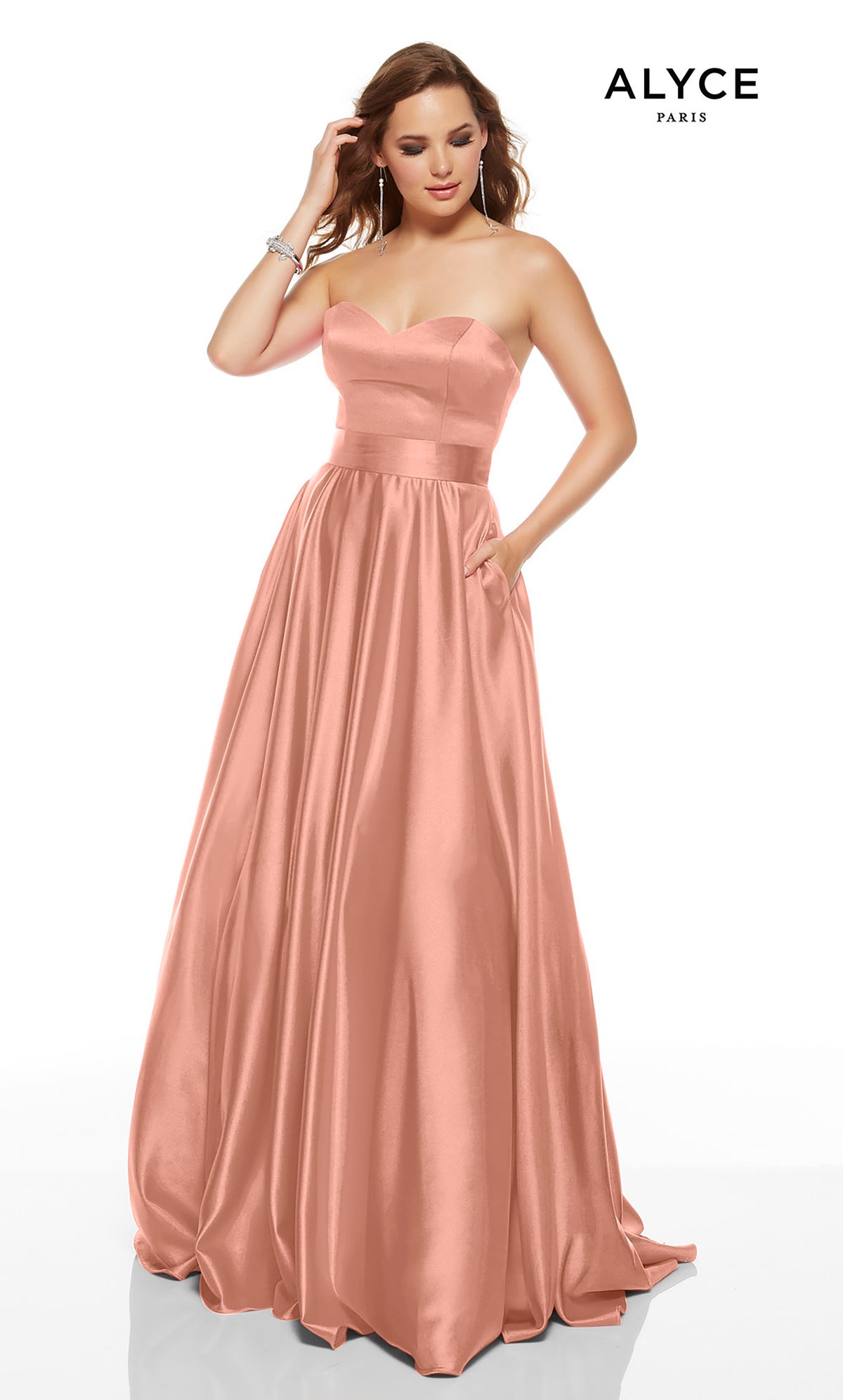 Alyce Paris 1427 The Secret Dress - Long Sweetheart Tasches Fit N Flare Dress