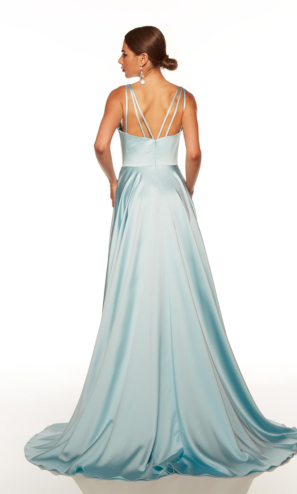 Alyce Paris 1749 The Secret Dress - Long V -Neck Slit A Line Dress