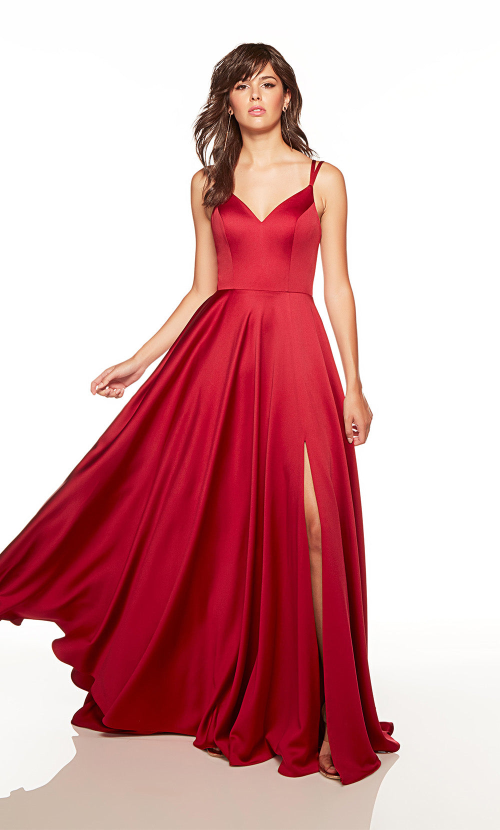 Alyce Paris 1749 The Secret Dress - Long V -Neck Slit A Line Dress