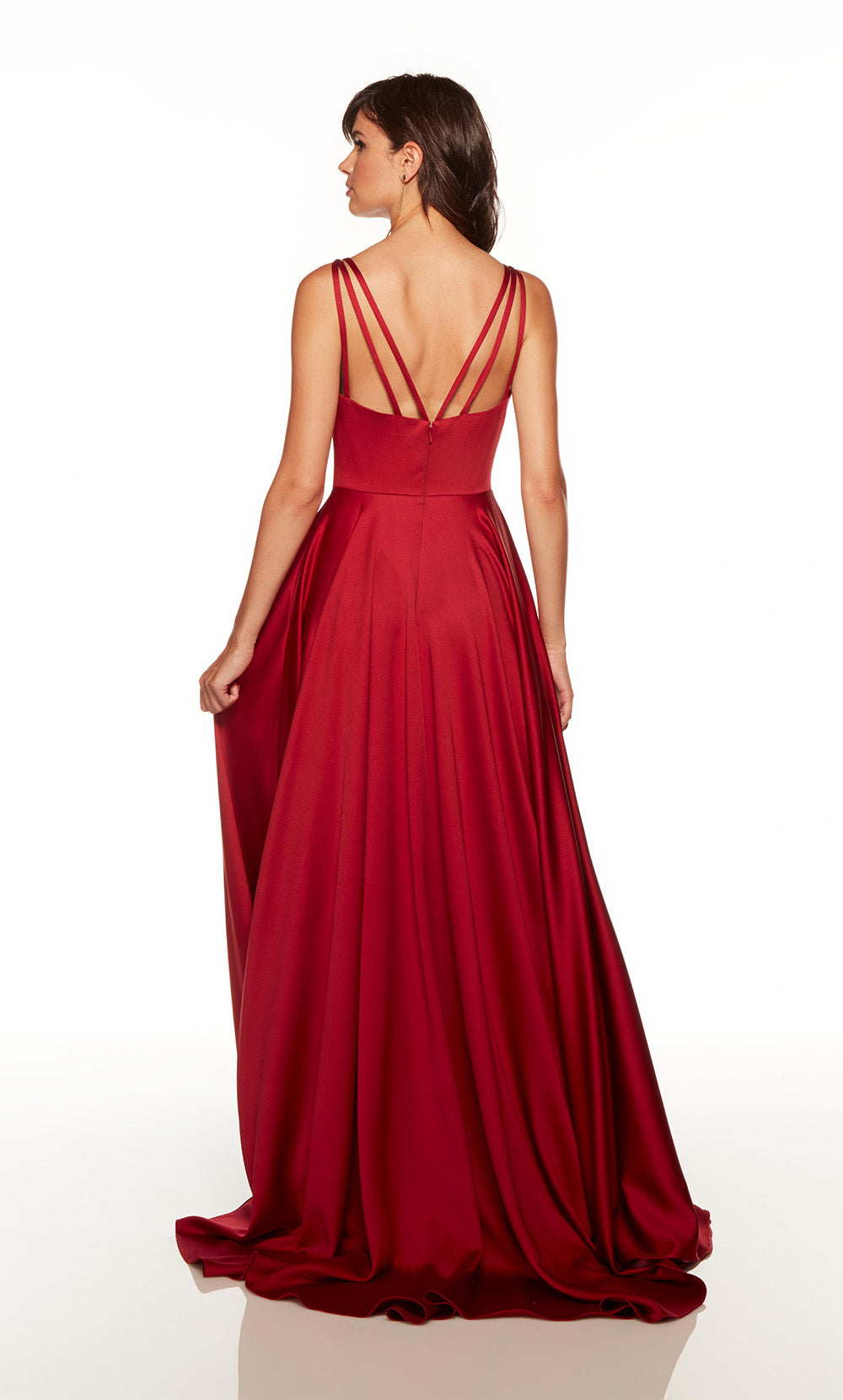 Alyce Paris 1749 The Secret Dress - Long V -Neck Slit A Line Dress