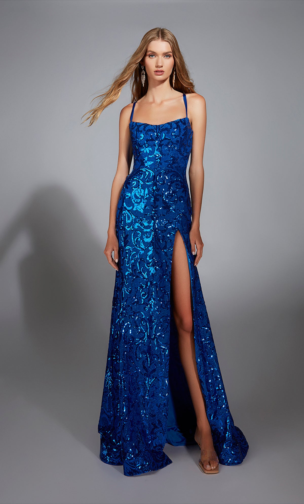 Alyce Paris 1871 The Secret Vestido - Long Scoop Shimmery/Sparkly Fit N Flare Dress