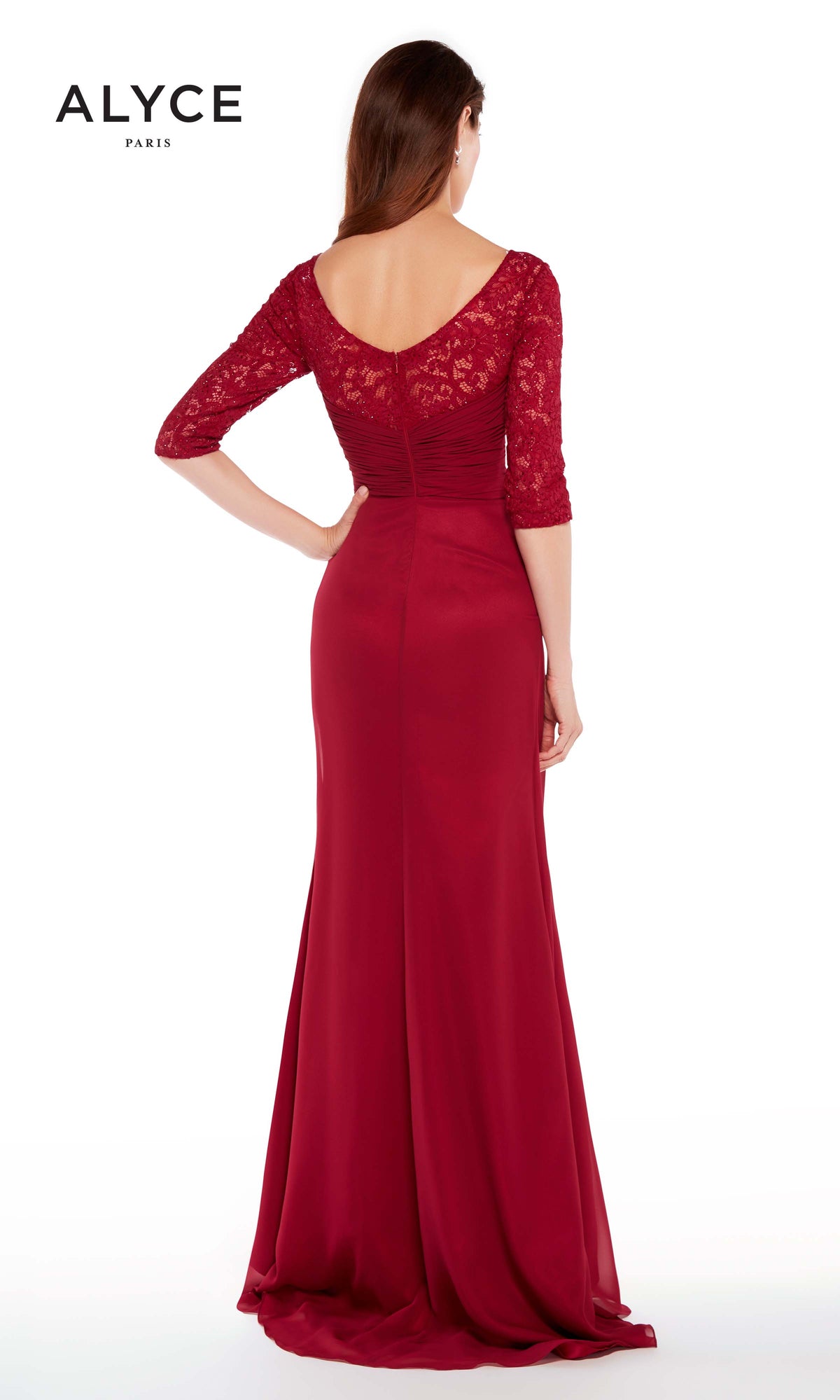 ALYCE Paris 27234 Special Occasion V-neckline Embellished Straight Dress