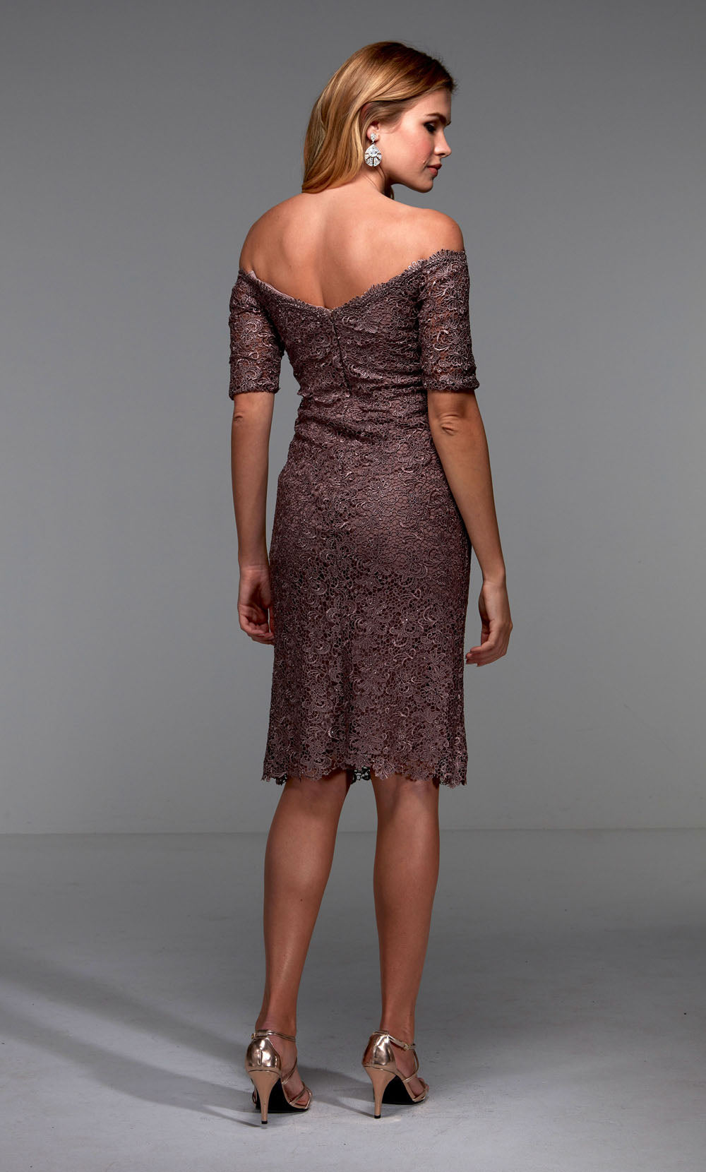 ALYCE Paris 27535 Special Occasion Off The Shoulder Embellished Straight Dress