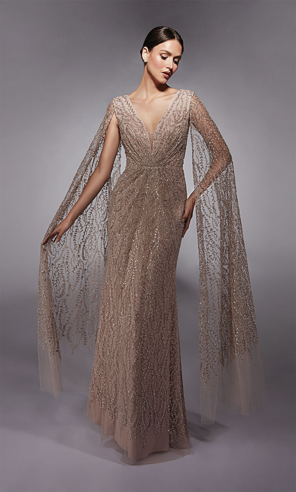 ALYCE Paris 27725 Special Occasion Plunging Neckline Ruched/draped Mermaid Dress