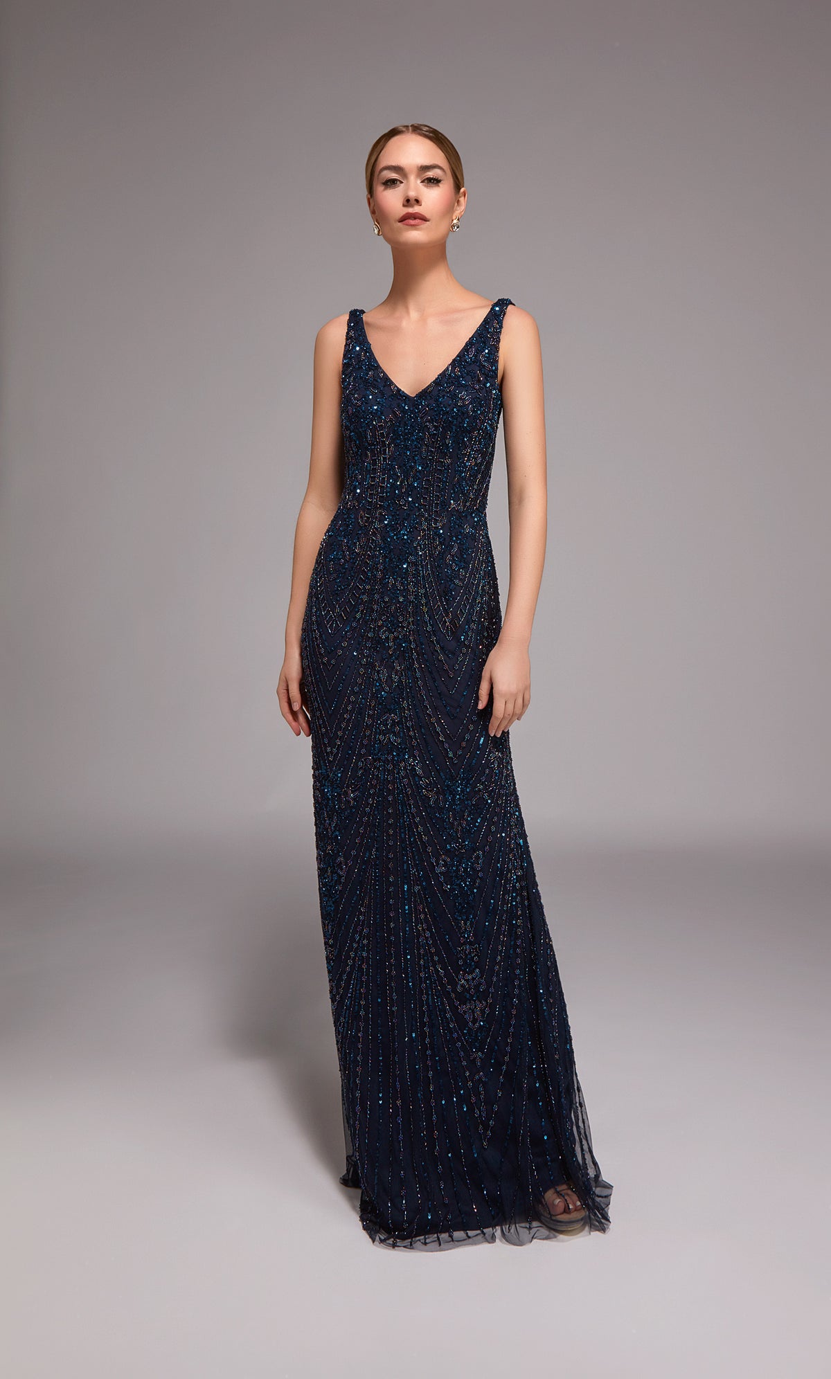 Alyce Paris 27786特殊场合V颈线装饰直裙