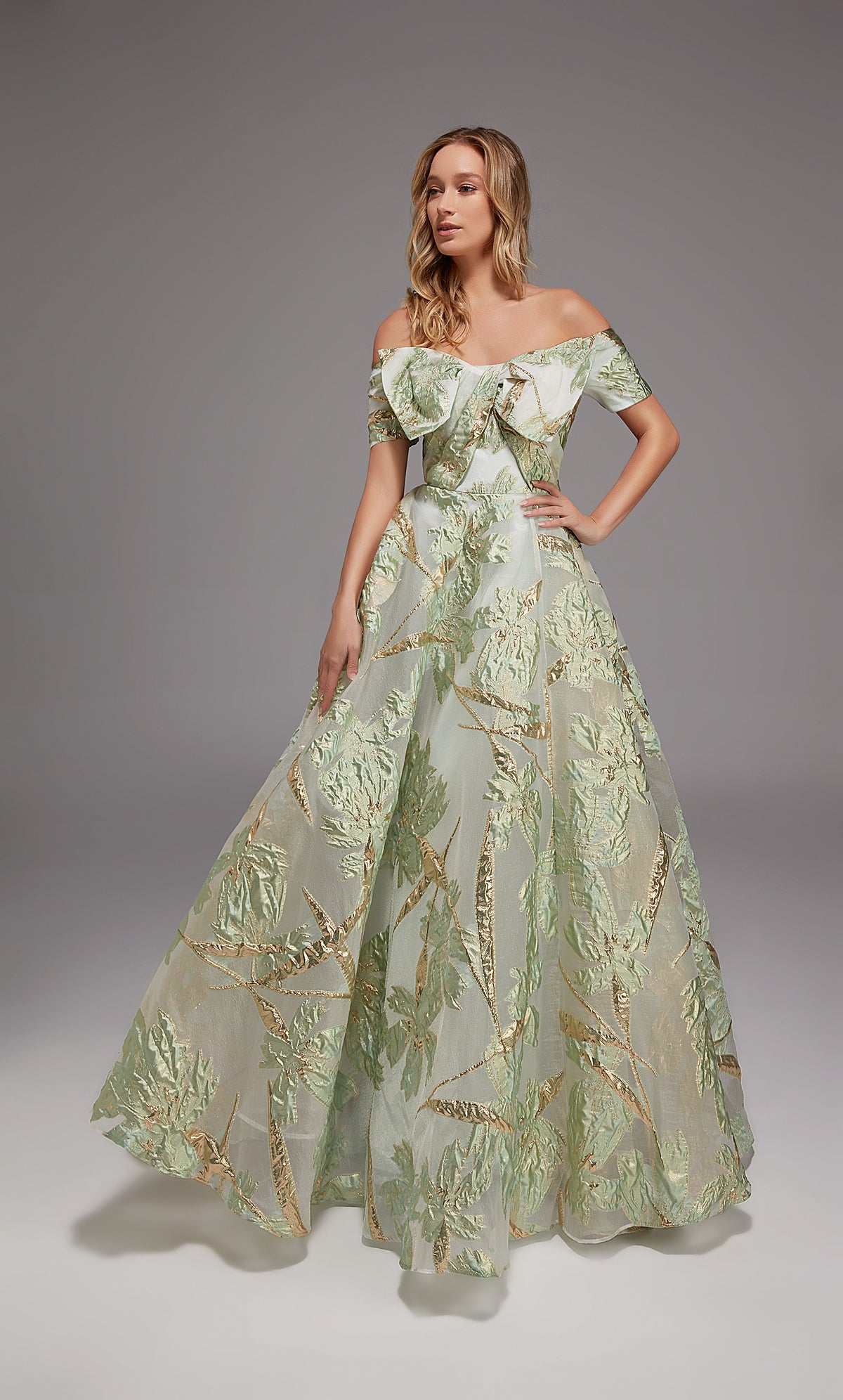 Alyce Paris 27804 ocasião especial do decote do ombro embelezou um vestido de linha