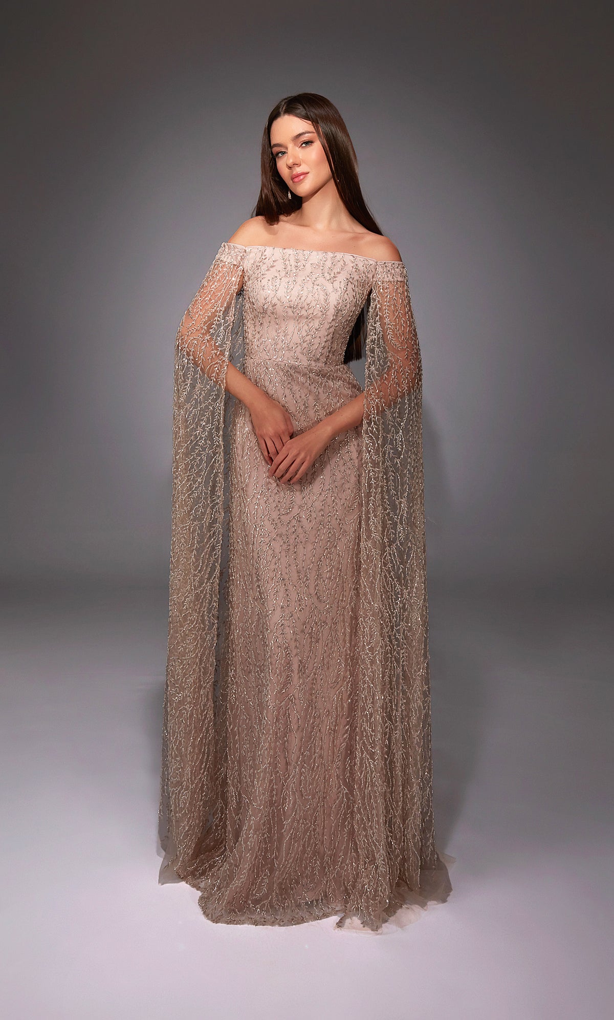 Alyce Paris 27821特殊场合在肩部领口装饰的适合N耀斑连衣裙