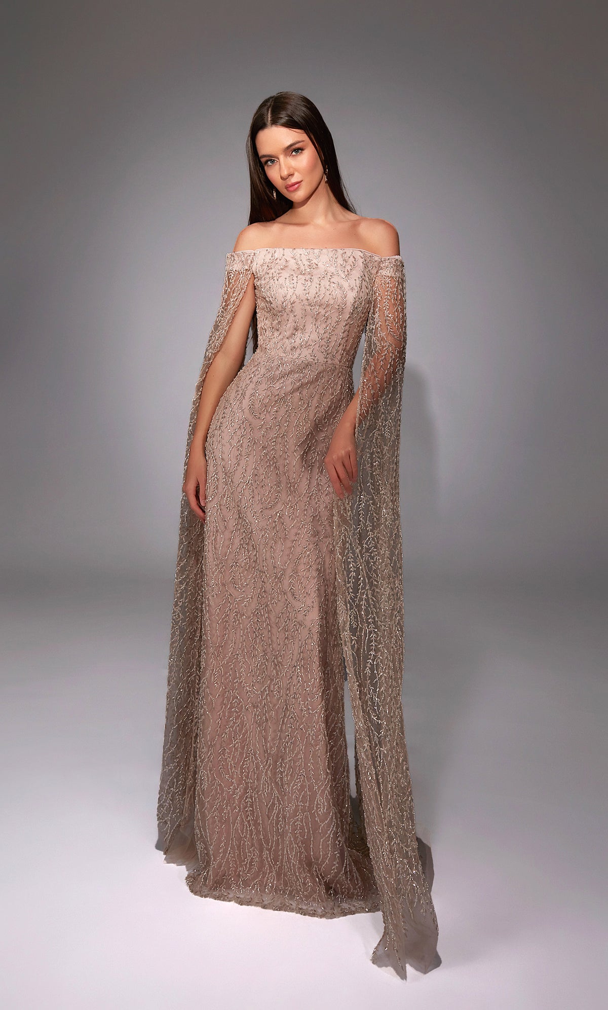 Alyce Paris 27821 Special Desering the Shouther Neckline Sembellished Fit N Flare Dress