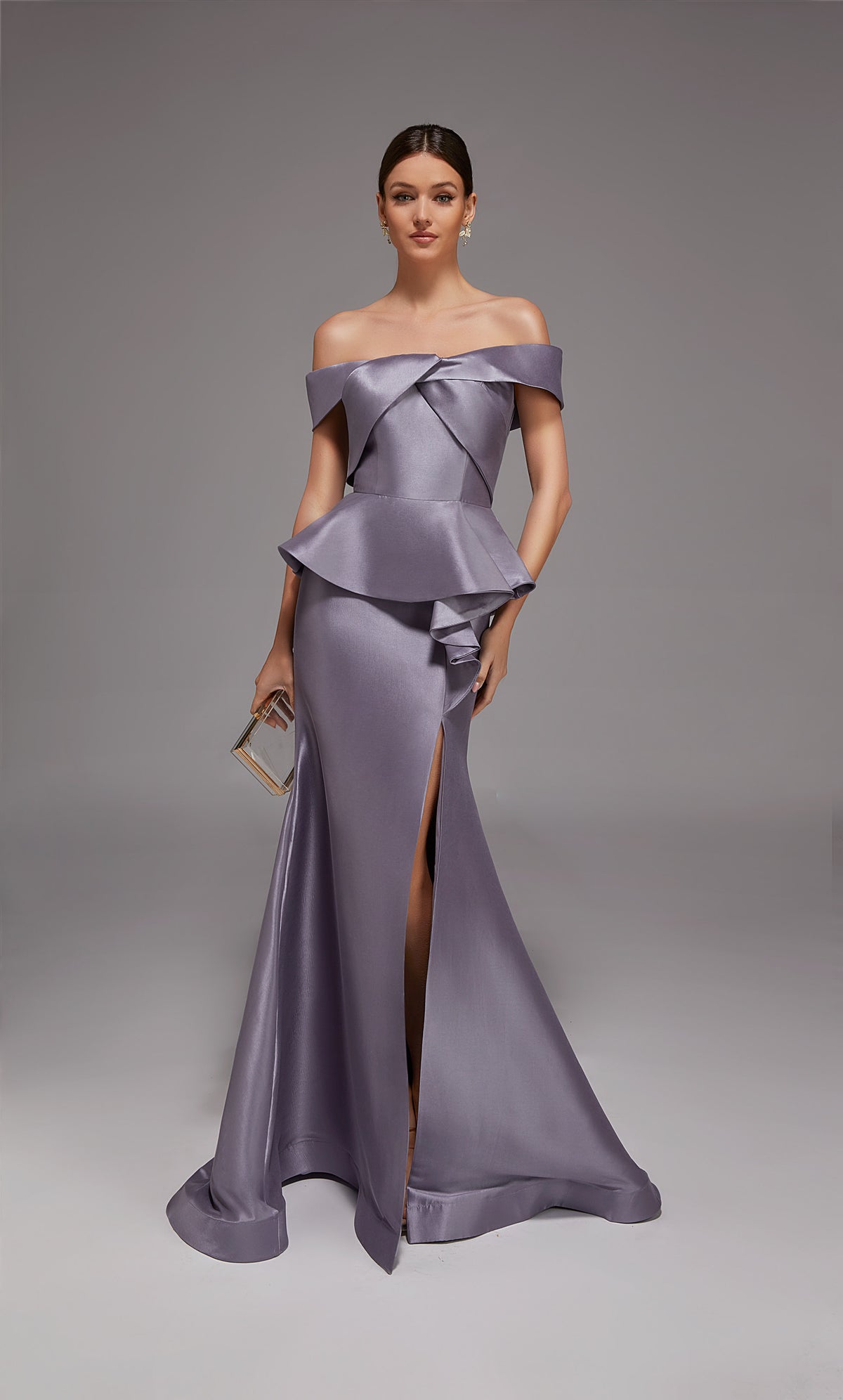 ALYCE Paris 27827 Abito a sirena a cascata con scollo a spalla per occasioni speciali