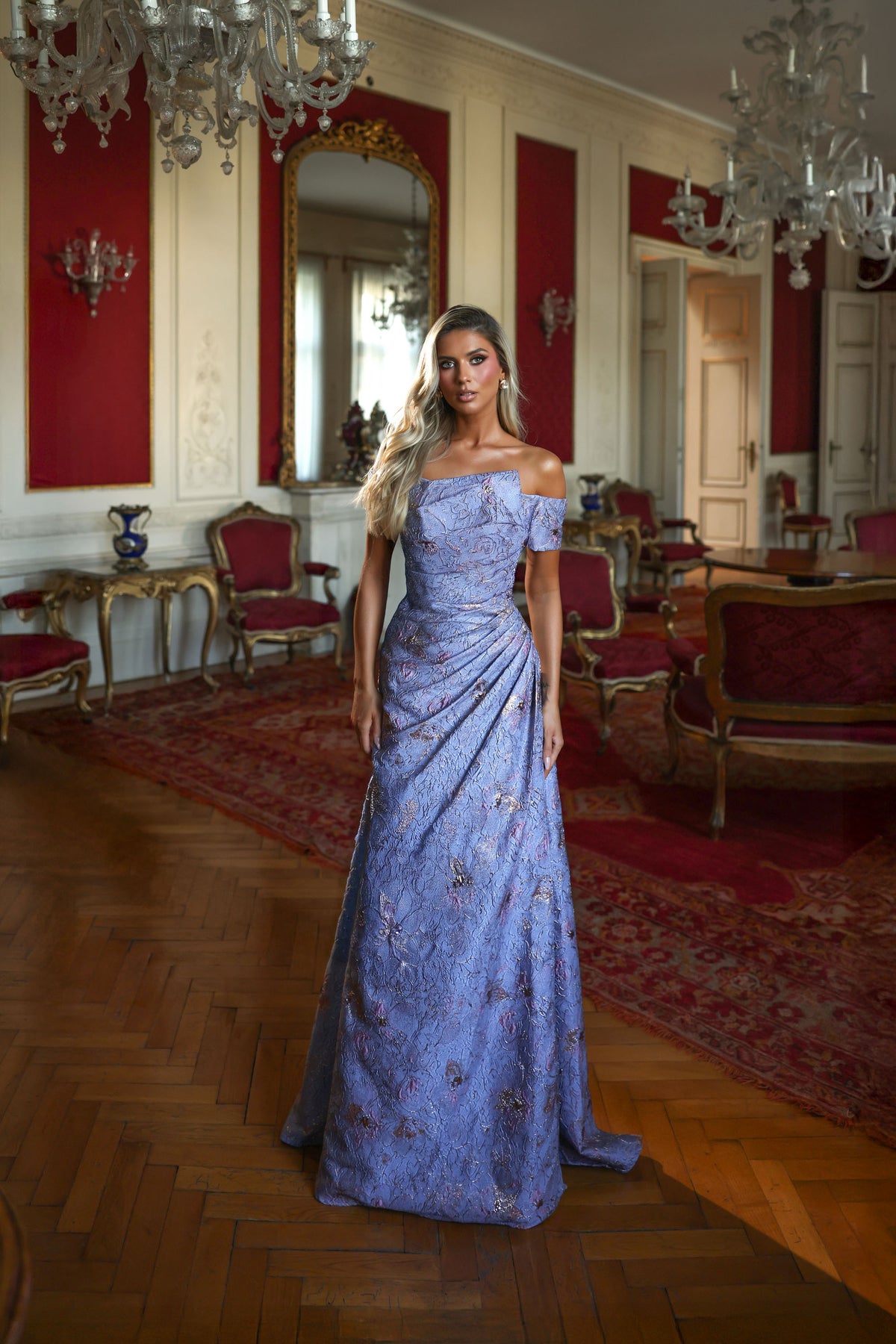 Alyce Paris 27828 Ocasión especial fuera del hombro Ruchada/drapeada un vestido de línea