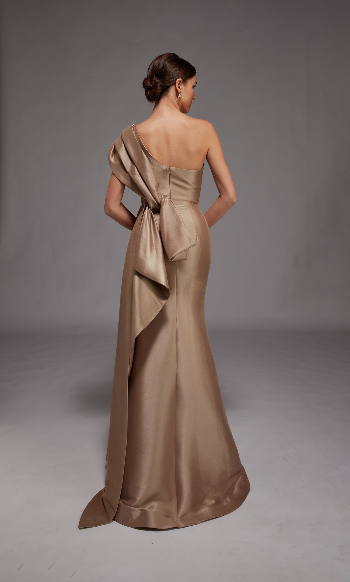 Alyce Paris 27838 Ocasión especial Un hombro Escote Ruched/Drapeado Fit N Vestido Flare