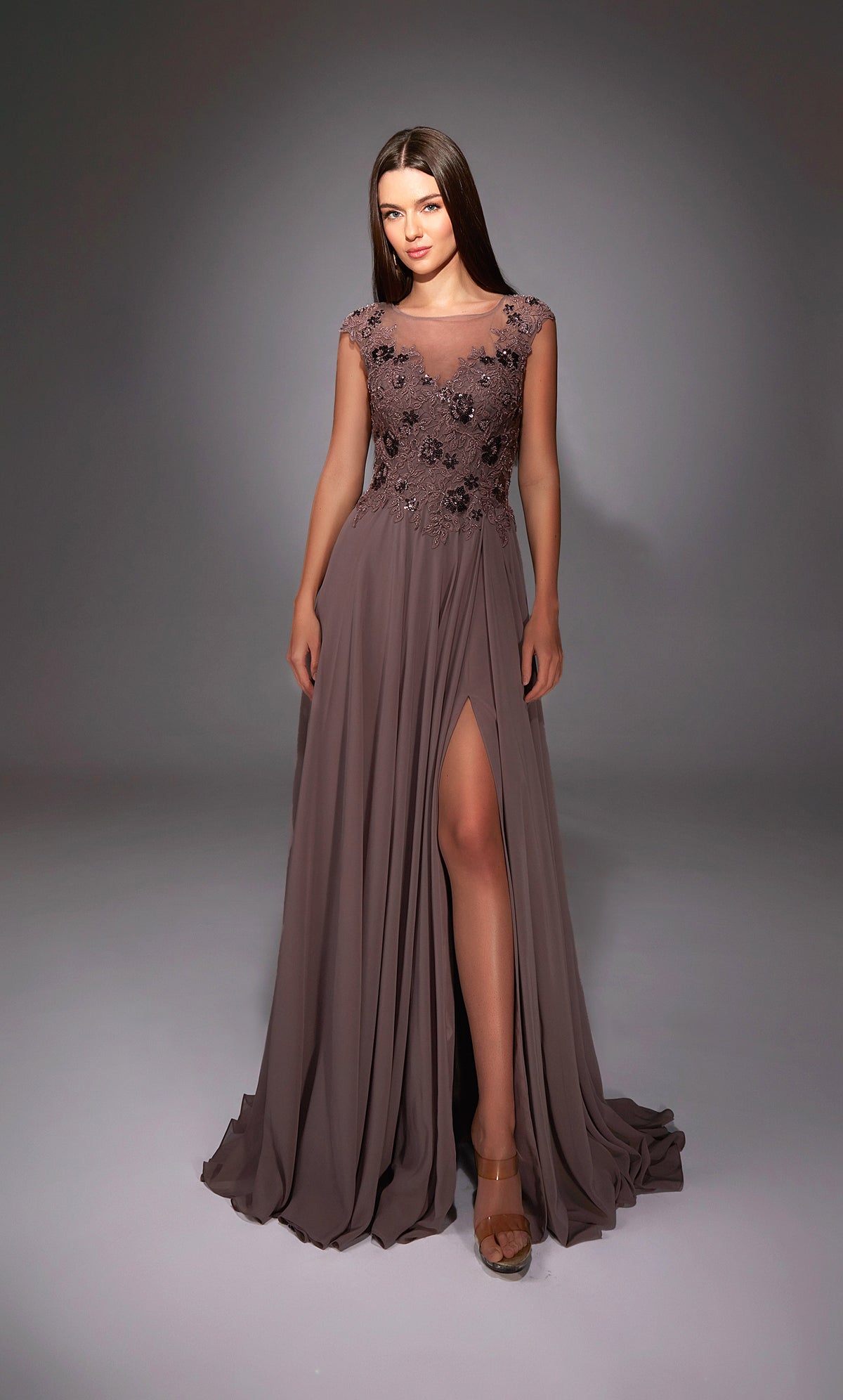 Alyce Paris 27842 Ocha especial decote de decote de barco Flowy Dress