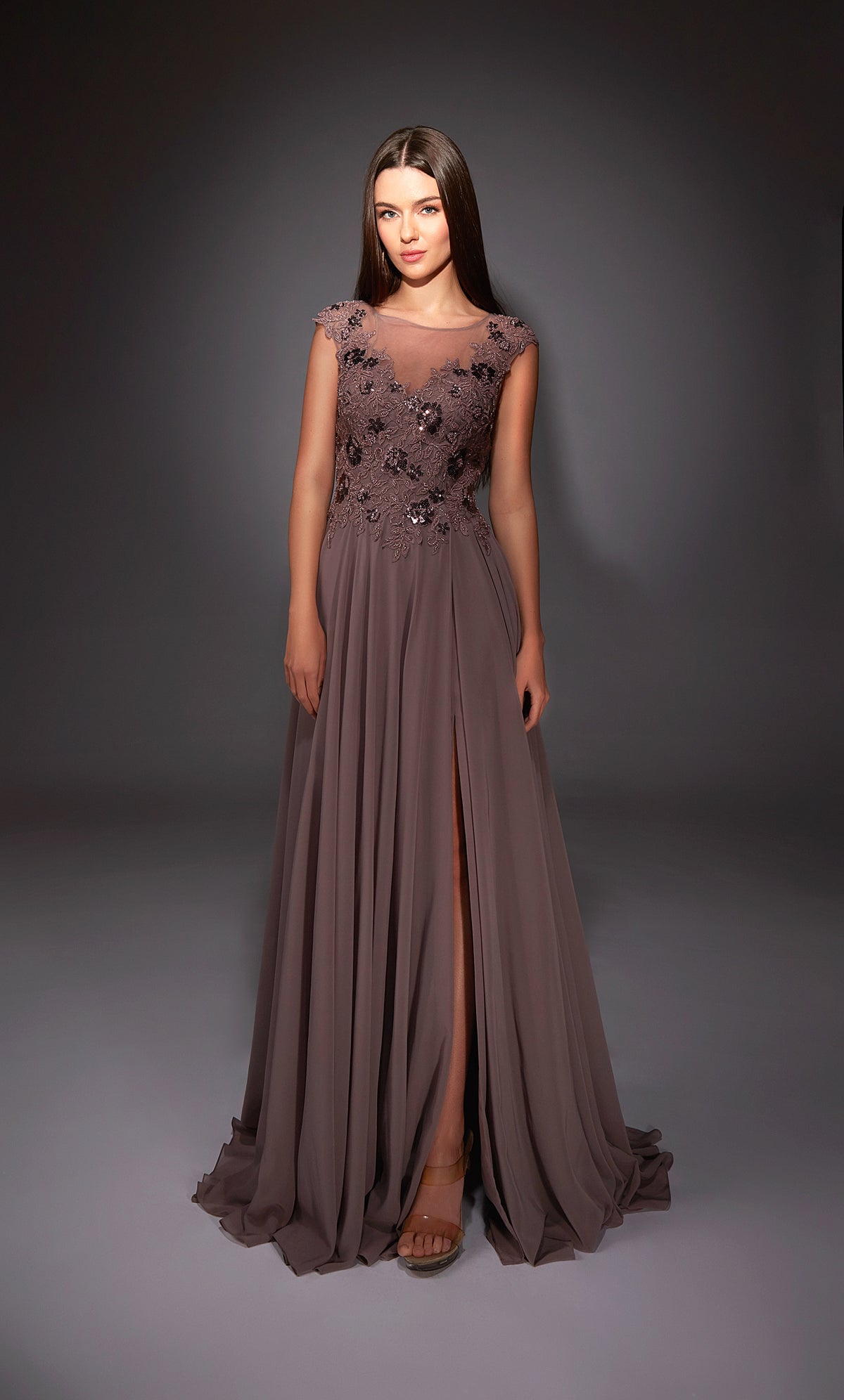 Alyce Paris 27842 Special Resident Boat Neckline Train Flowy Dress