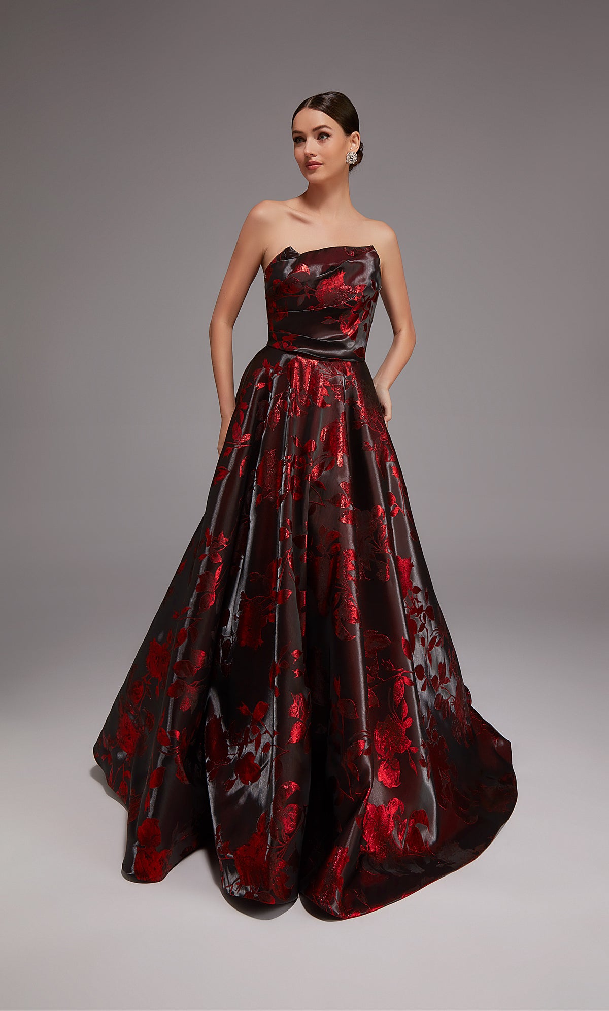 ALYCE Paris 27862 Kleid in A-Linie mit trägerlosem Ausschnitt und Schleppe für besondere Anlässe