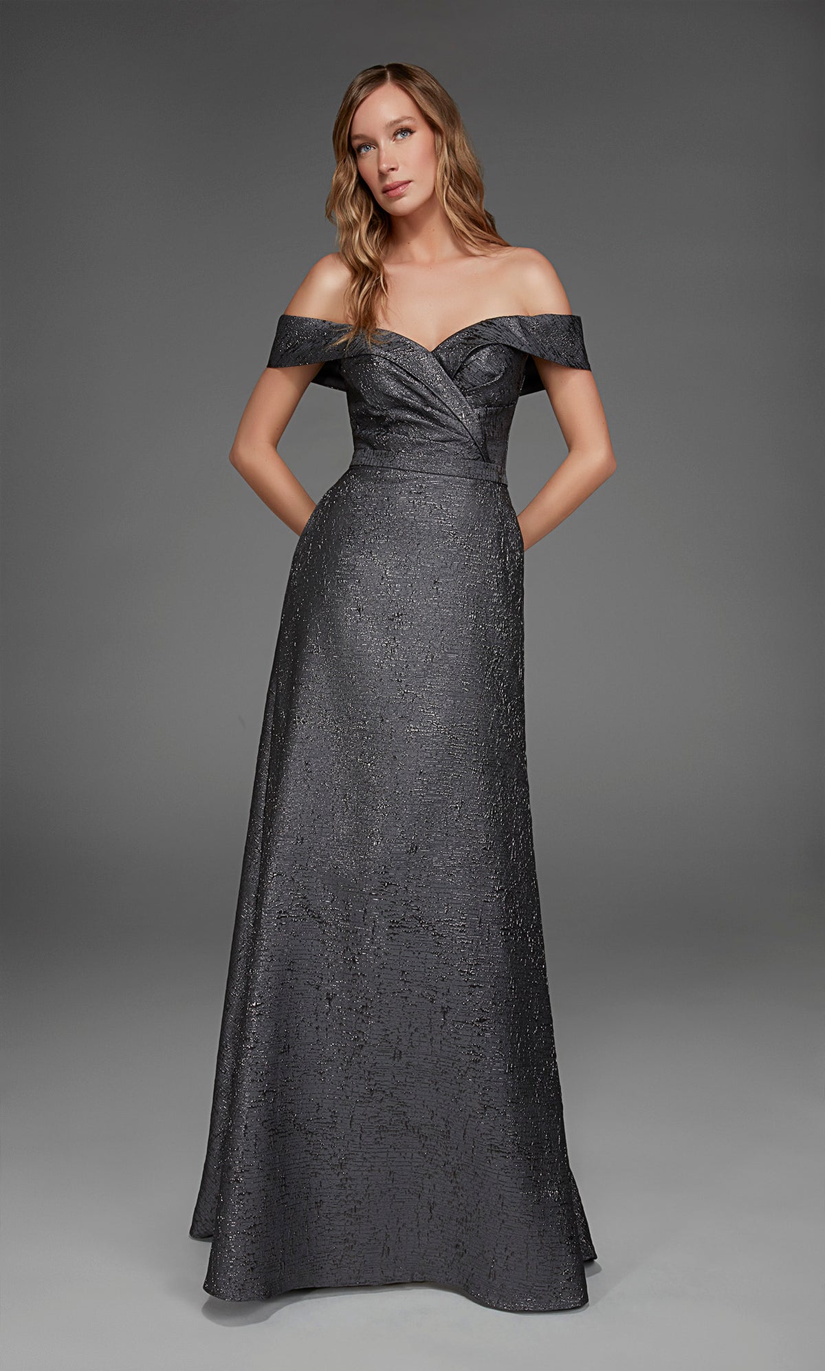 ALYCE Paris 27882 Special Occasion Off The Shoulder Neckline Ruched/draped A Line Dress