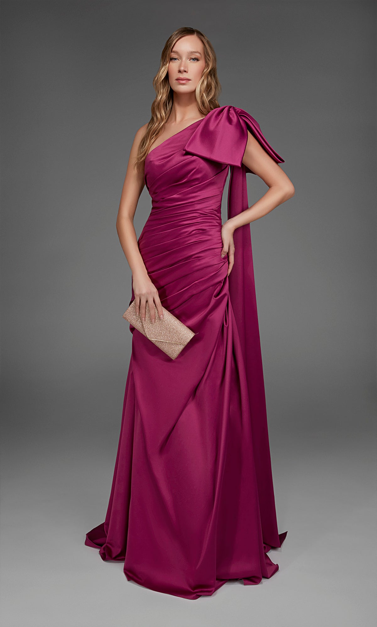 ALYCE Paris 27891 Special Occasion One Shoulder Neckline Ruched/draped A Line Dress