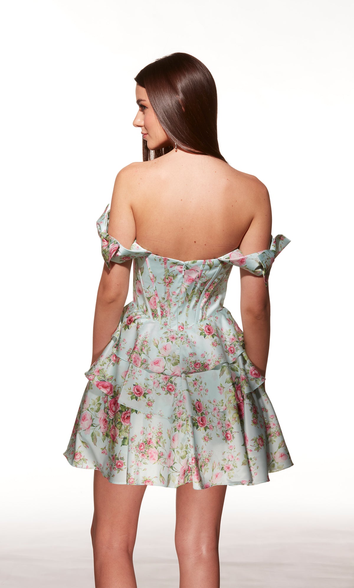 Alyce Paris 30037 Homecoming Short on Shoulder Neckline Ruffles 라인 드레스