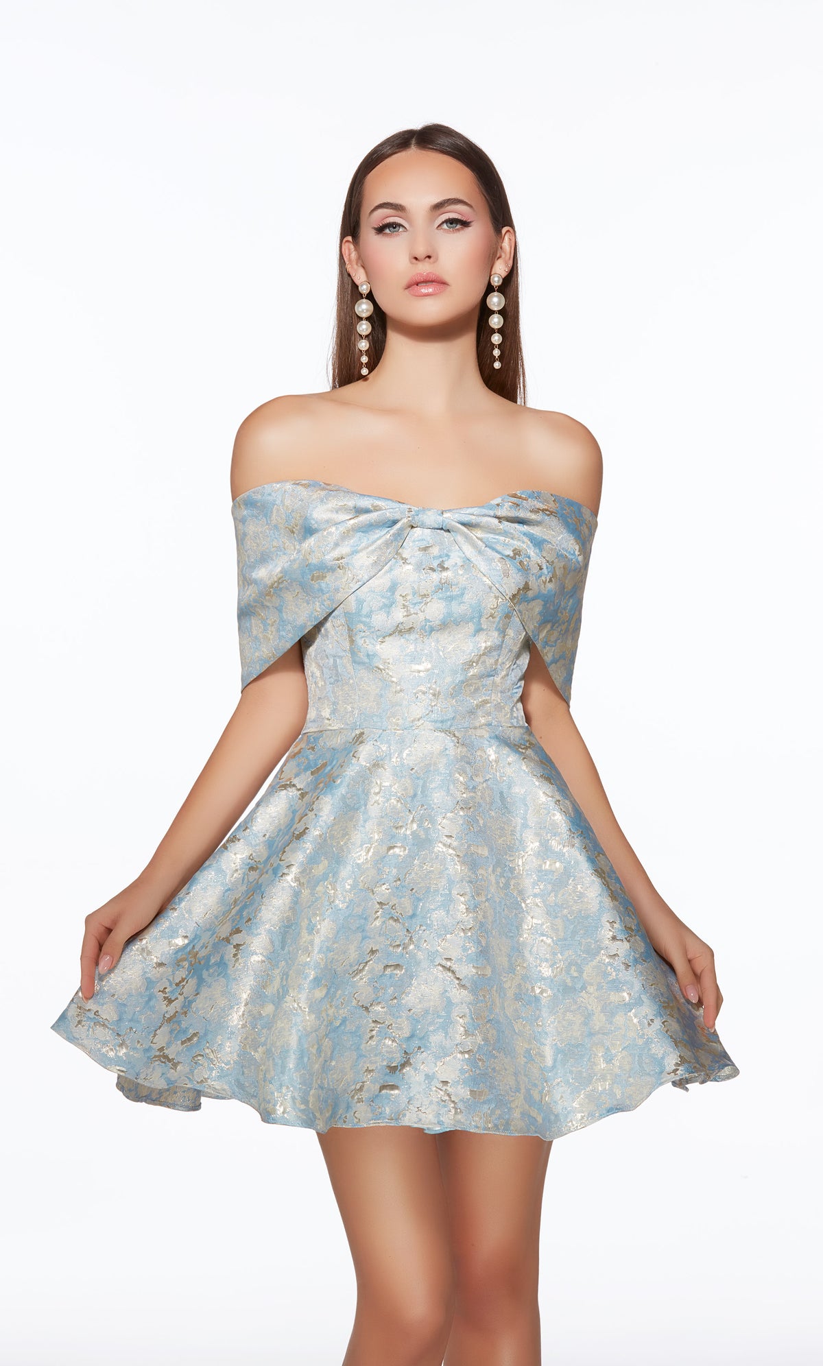 Alyce Paris 30046 Heimkehr Kurz vom Schulterausschnitt elegant ein Linienkleid