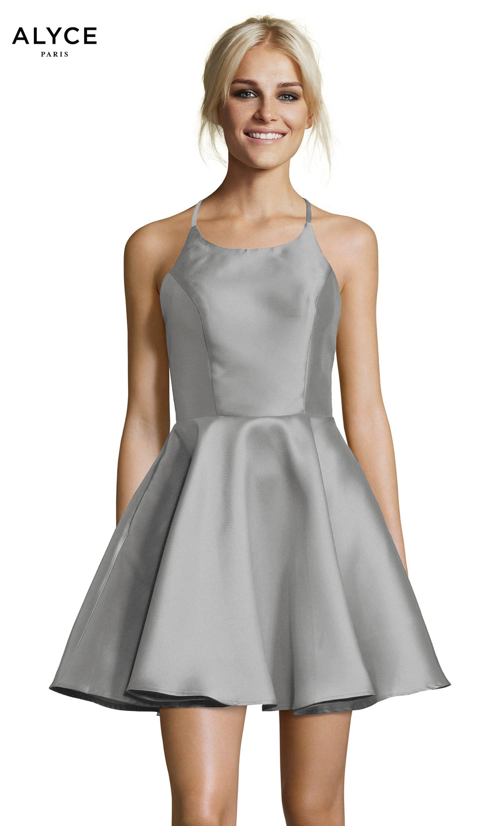 Alyce Paris 3703 Homecoming Short Halter Simple Fit and Flare Dress