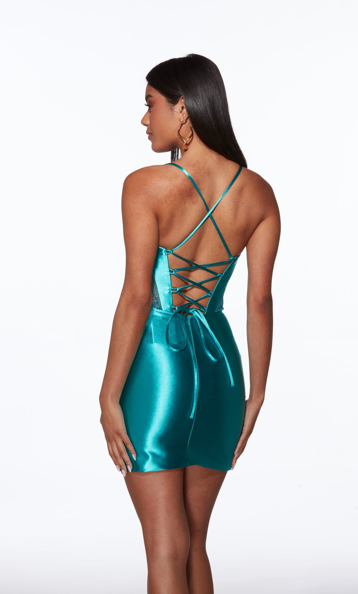 Alyce Paris 40018 Homecoming Short Plunging Necklin Corset 스트레이트 드레스