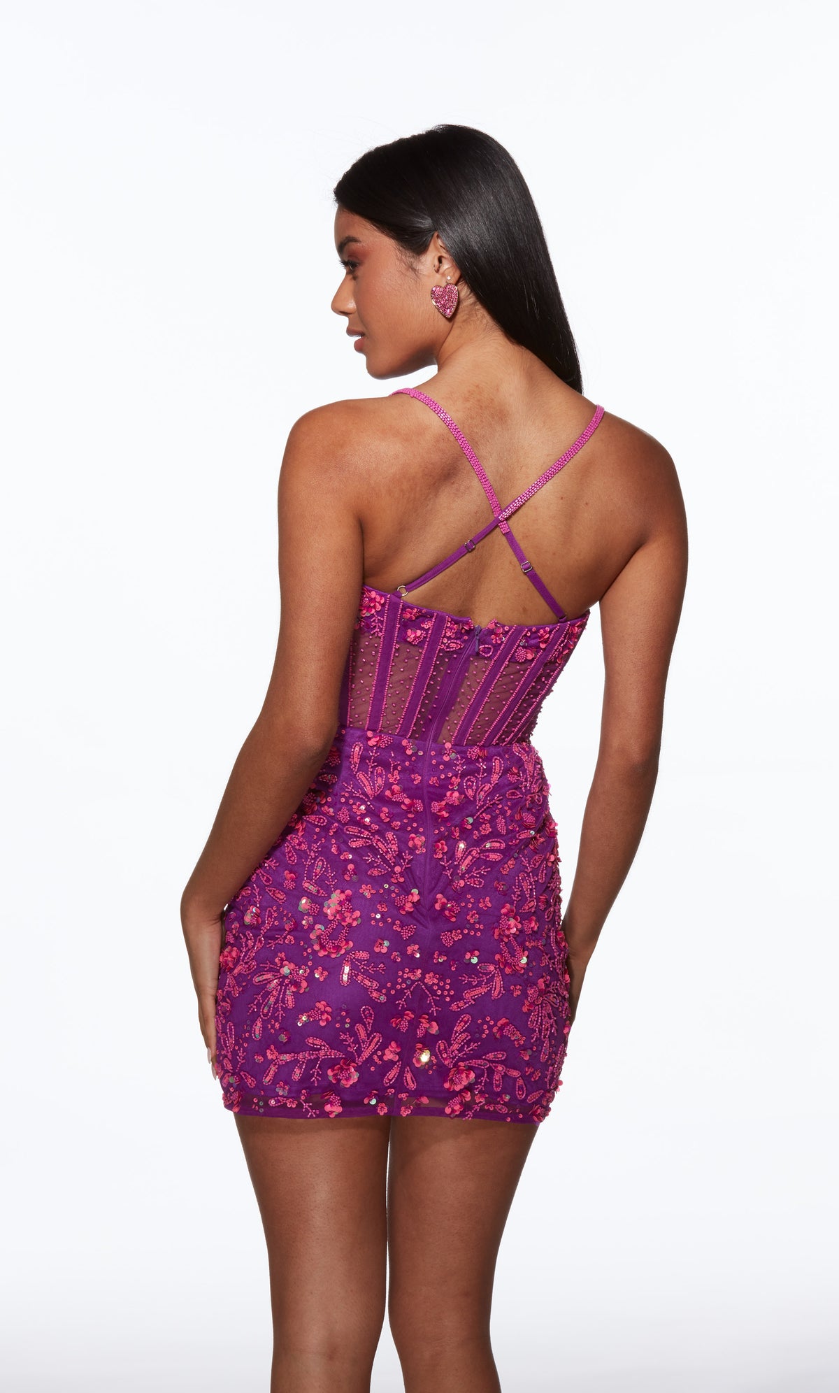 Alyce Paris 40093 Vestido de corsé de escote cuadrado de regreso a casa