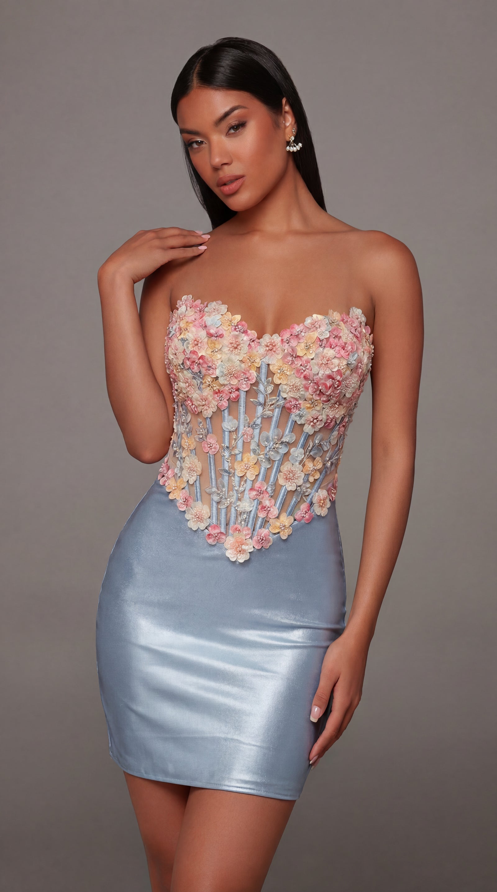 ALYCE Paris 40145 Homecoming Short Cat-eye Neckline Embellished Straight Dress