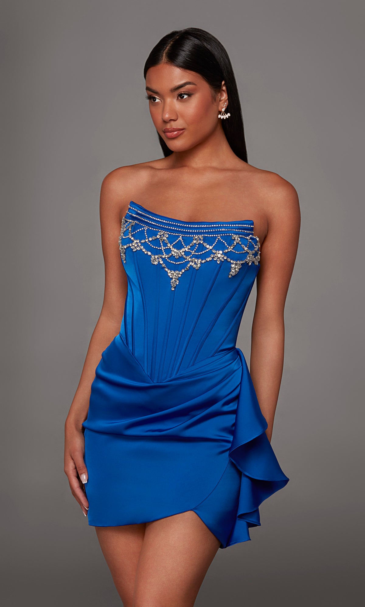 ALYCE Paris 40151 Homecoming Short Scooped Neckline Corset Straight Dress