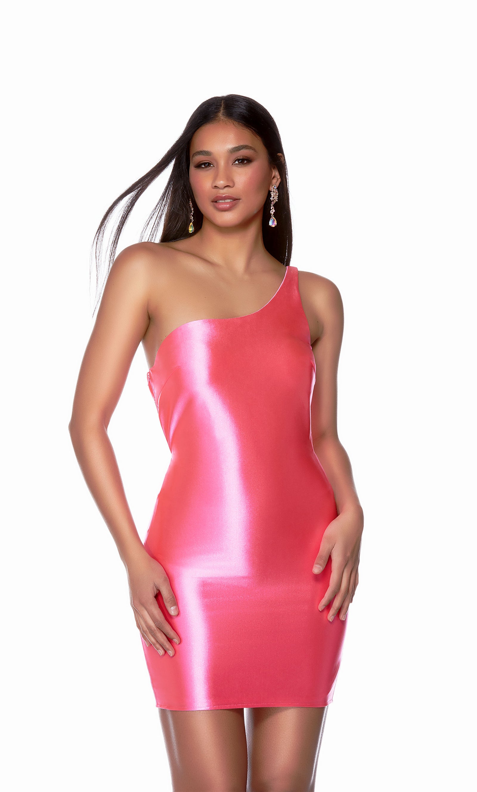 ALYCE Paris 4705 Homecoming Short One Shoulder Simple Straight Dress