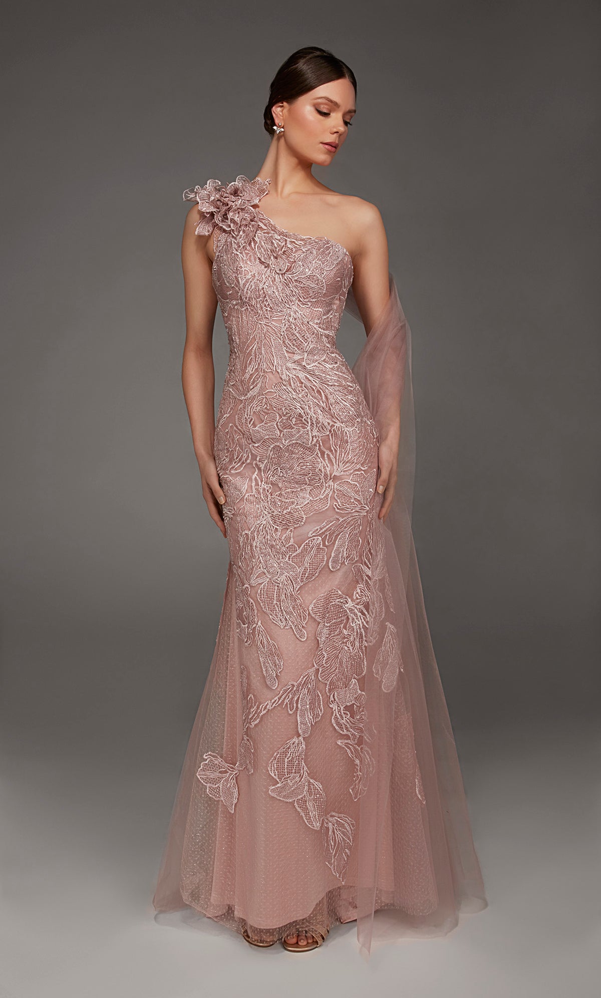 ALYCE Paris 55000 Special Occasion One Shoulder Neckline Chic Mermaid Dress