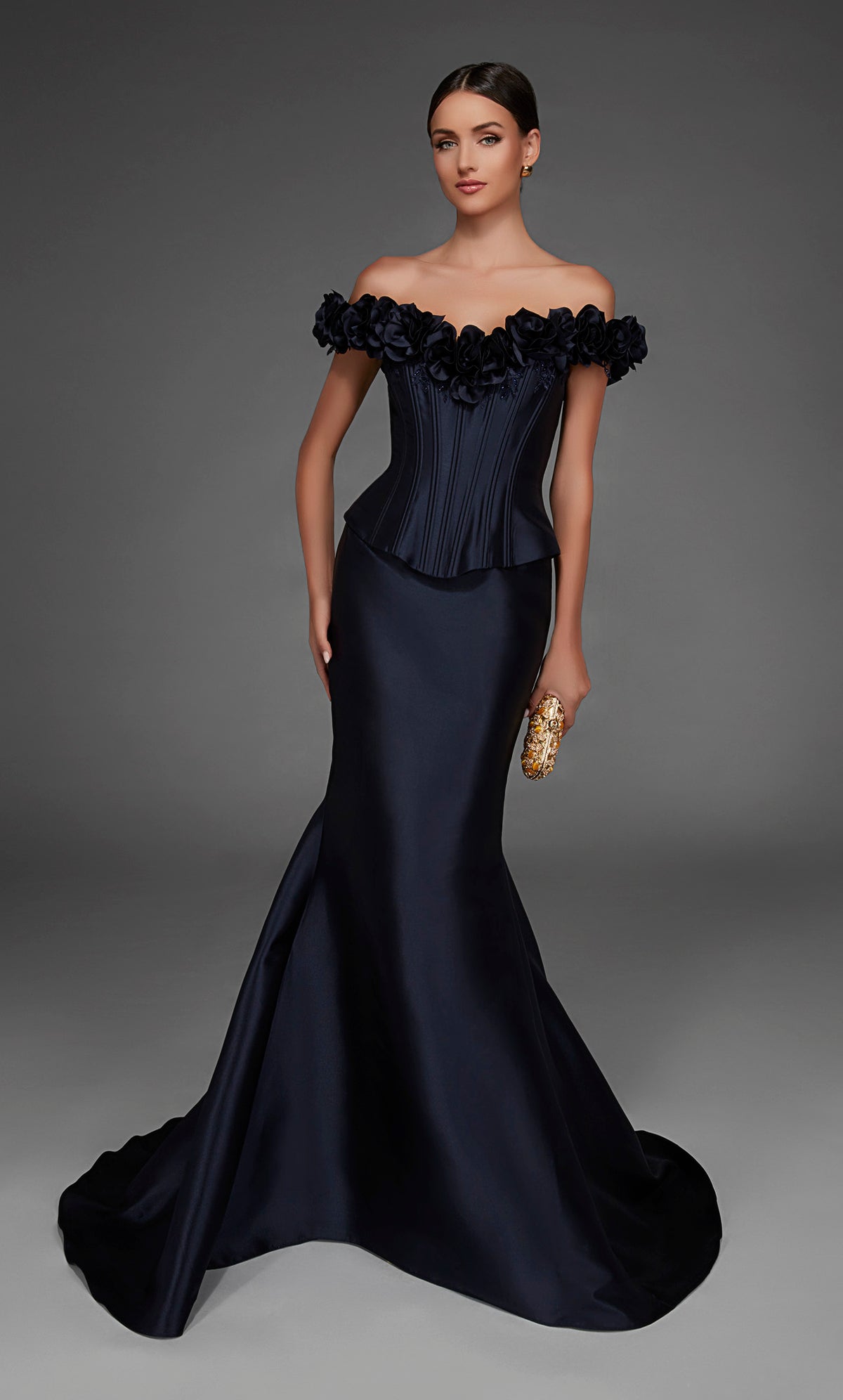 ALYCE Paris 55015 Special Occasion Off The Shoulder Neckline Embellished Mermaid Dress