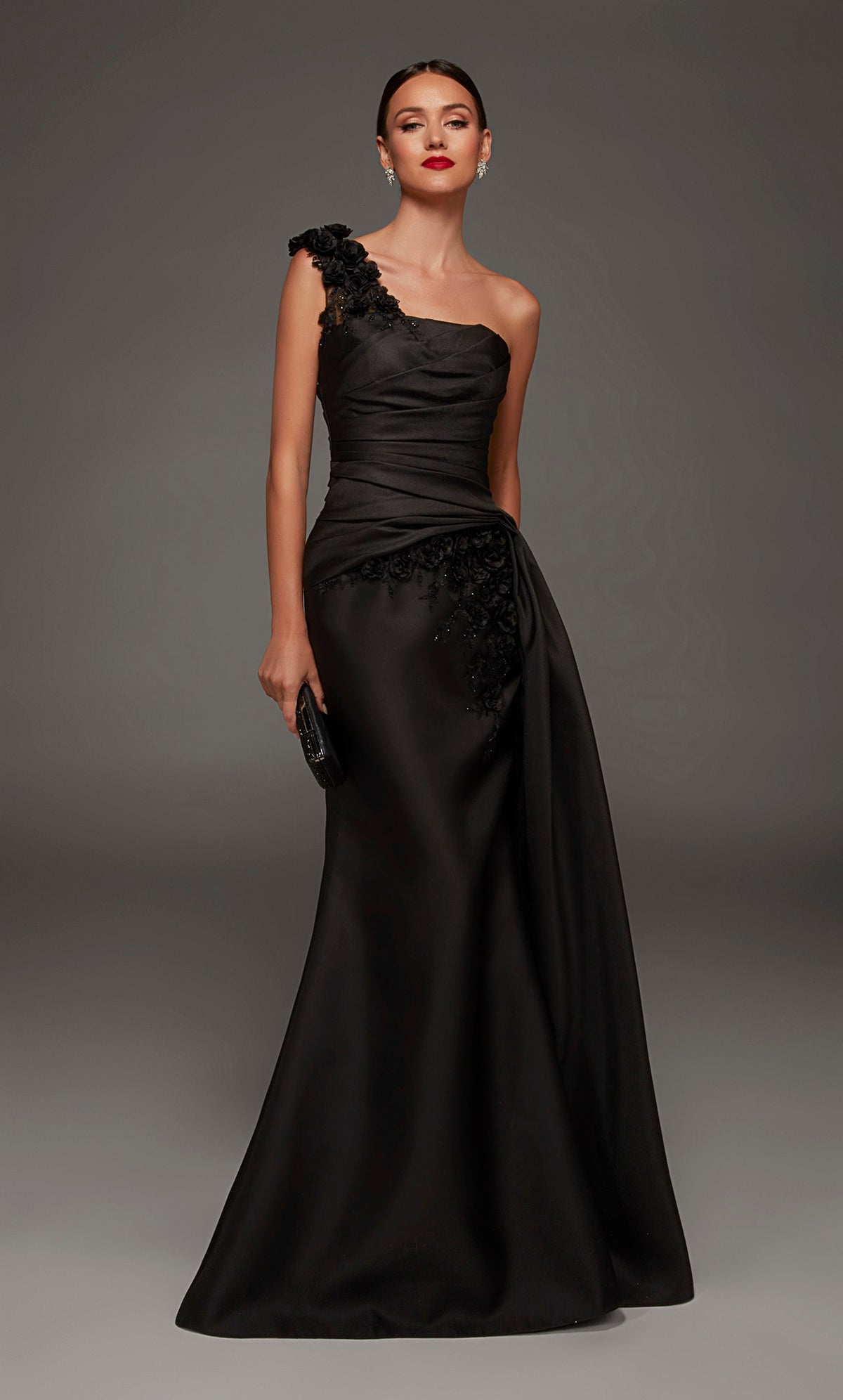 ALYCE Paris 55030 One Shoulder Neckline Ruched/draped A Line Dress