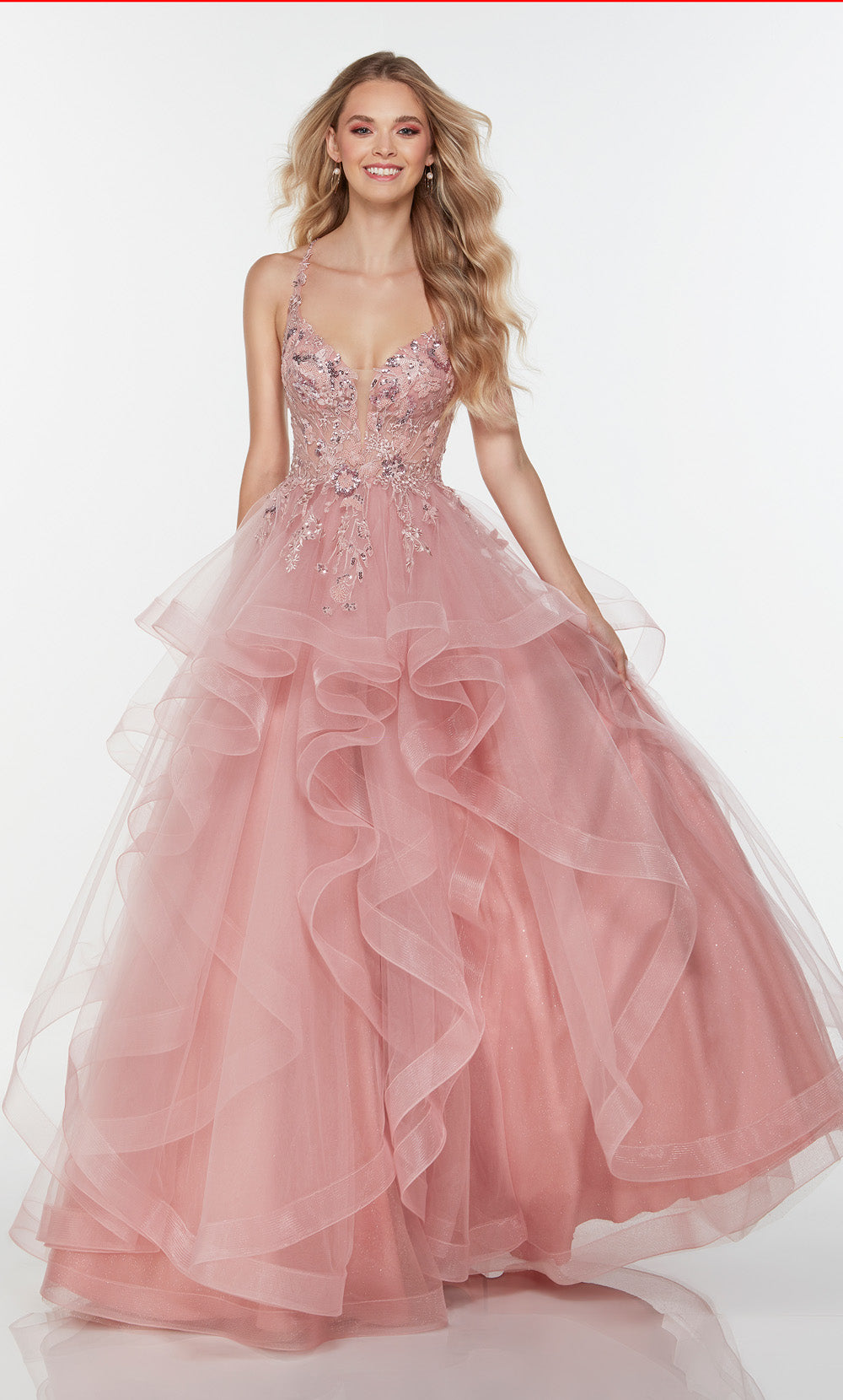 Alyce Paris 61085 Alyce Long Plunging Shimmery/Sparkly Ballgown