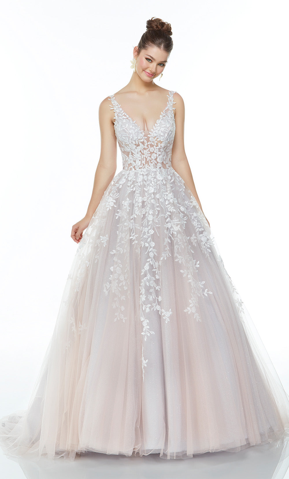 ALYCE Paris 61106 Alyce Long Plunging Embellished Ballgown Dress
