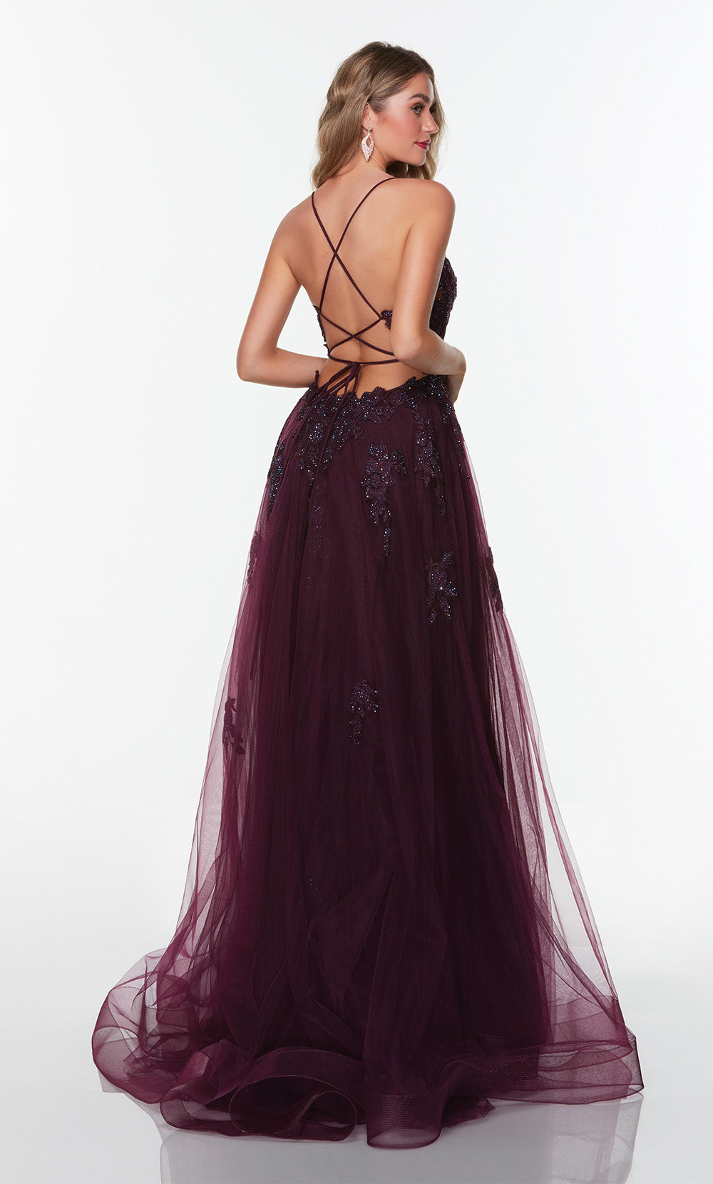 巴黎Alyce 61263 Alyce Long Plunging Slit Ballgown连衣裙