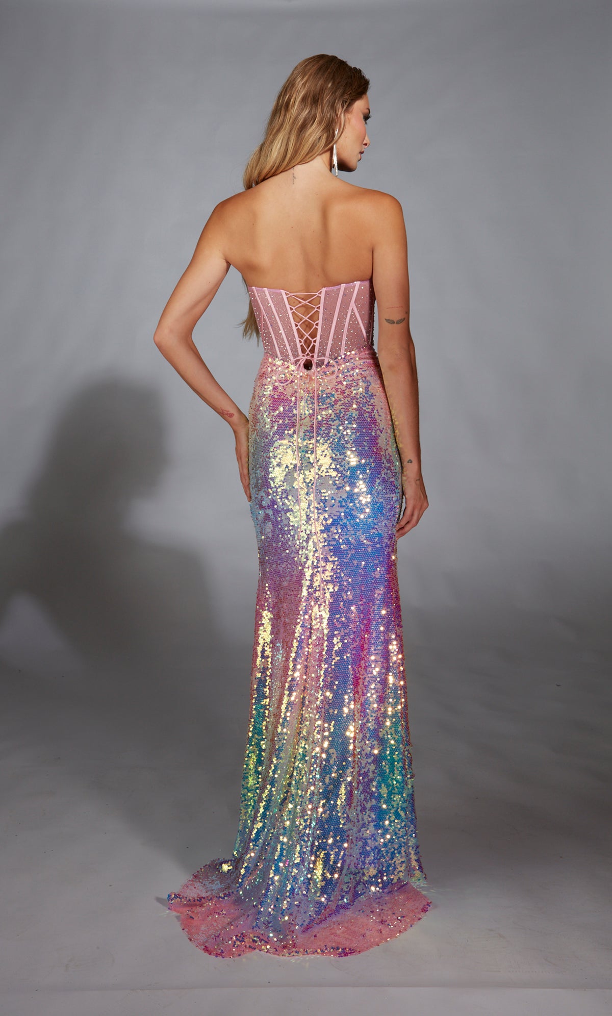 Alyce Paris 61734 Alyce Long Corset Dress Straight Dress