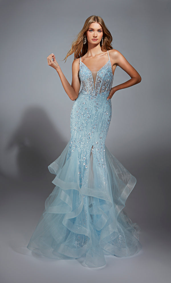 Formal Dress: 61749. Long, Plunging Neckline, Mermai - Alyce Paris