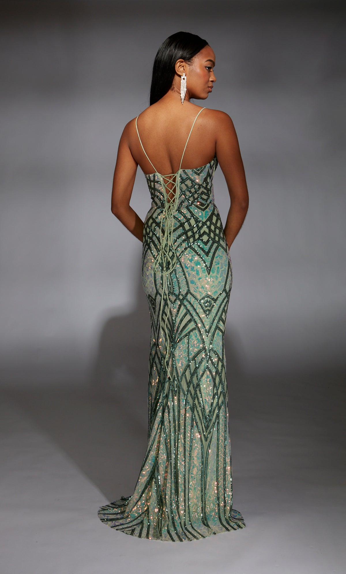 Alyce Paris 61919 Alyce Long Plunging Slit Straight Wress
