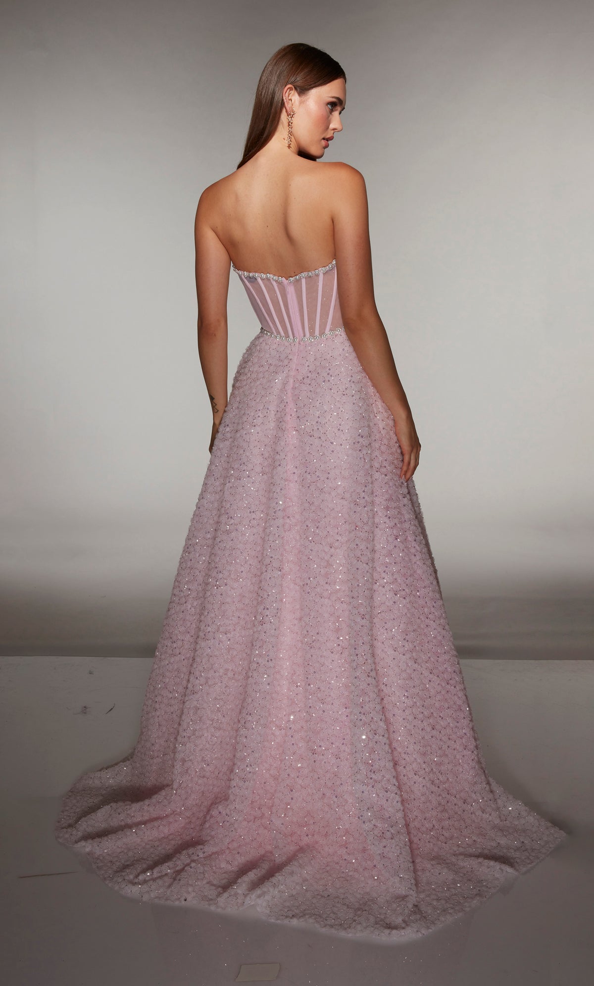 ALYCE Paris 61982 Alyce Long Scoop Neckline Illusion Ballgown Dress