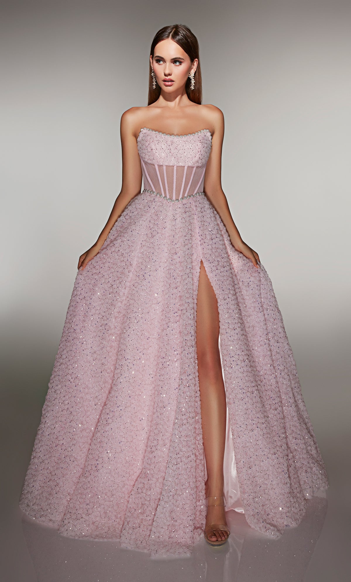 ALYCE Paris 61982 Alyce Long Scoop Neckline Illusion Ballgown Dress