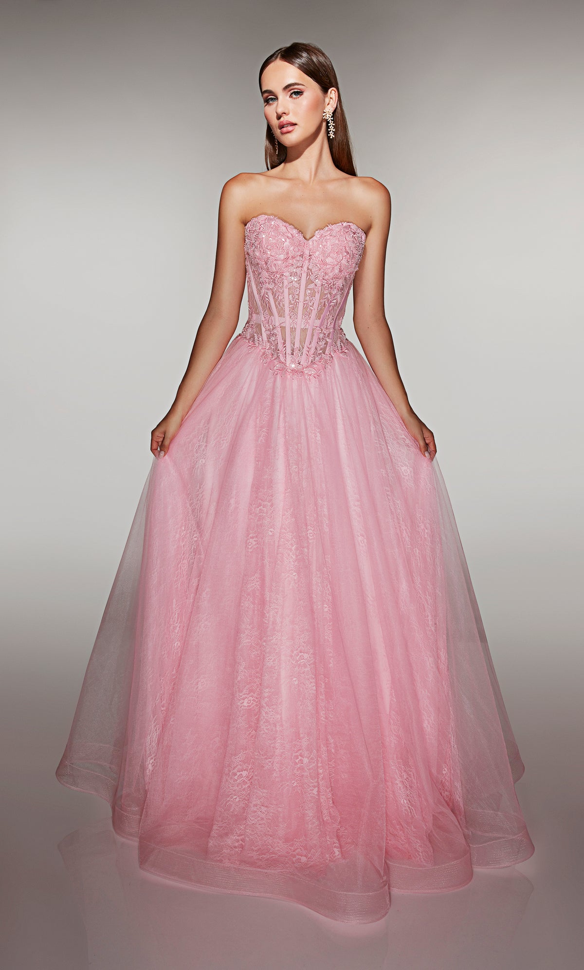ALYCE Paris 61984 Alyce Long Sweetheart Neckline 80s Inspired A Line Dress
