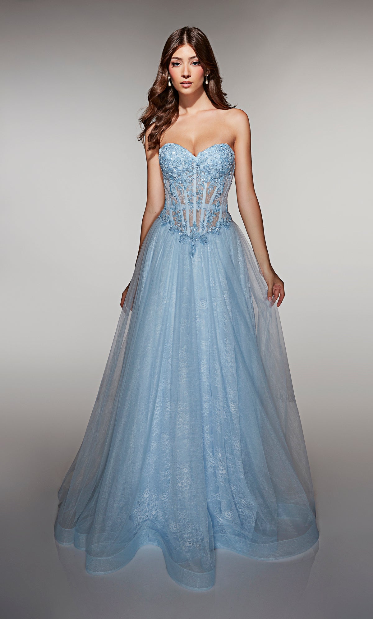 ALYCE Paris 61984 Alyce Long Sweetheart Neckline 80s Inspired A Line Dress