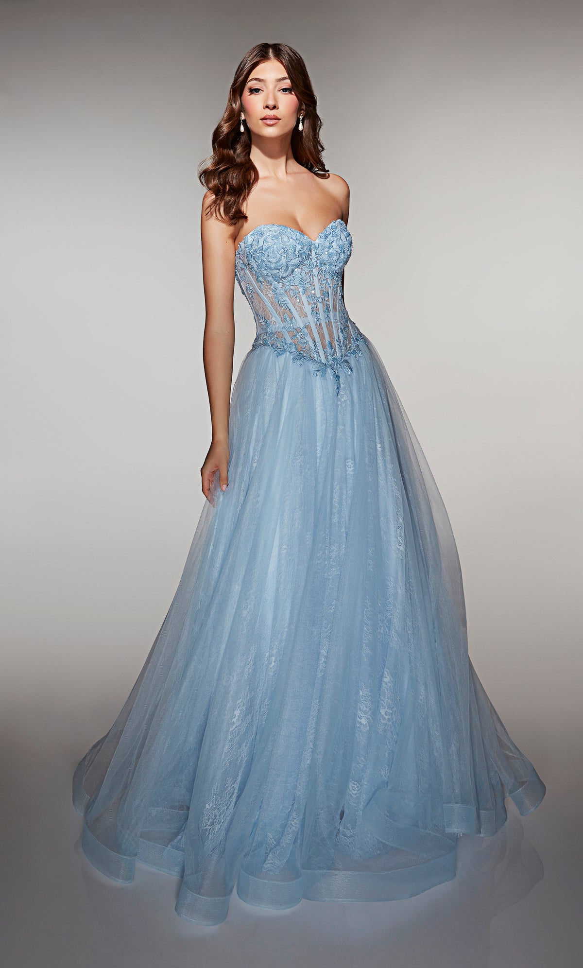 ALYCE Paris 61984 Alyce Long Sweetheart Neckline 80s Inspired A Line Dress