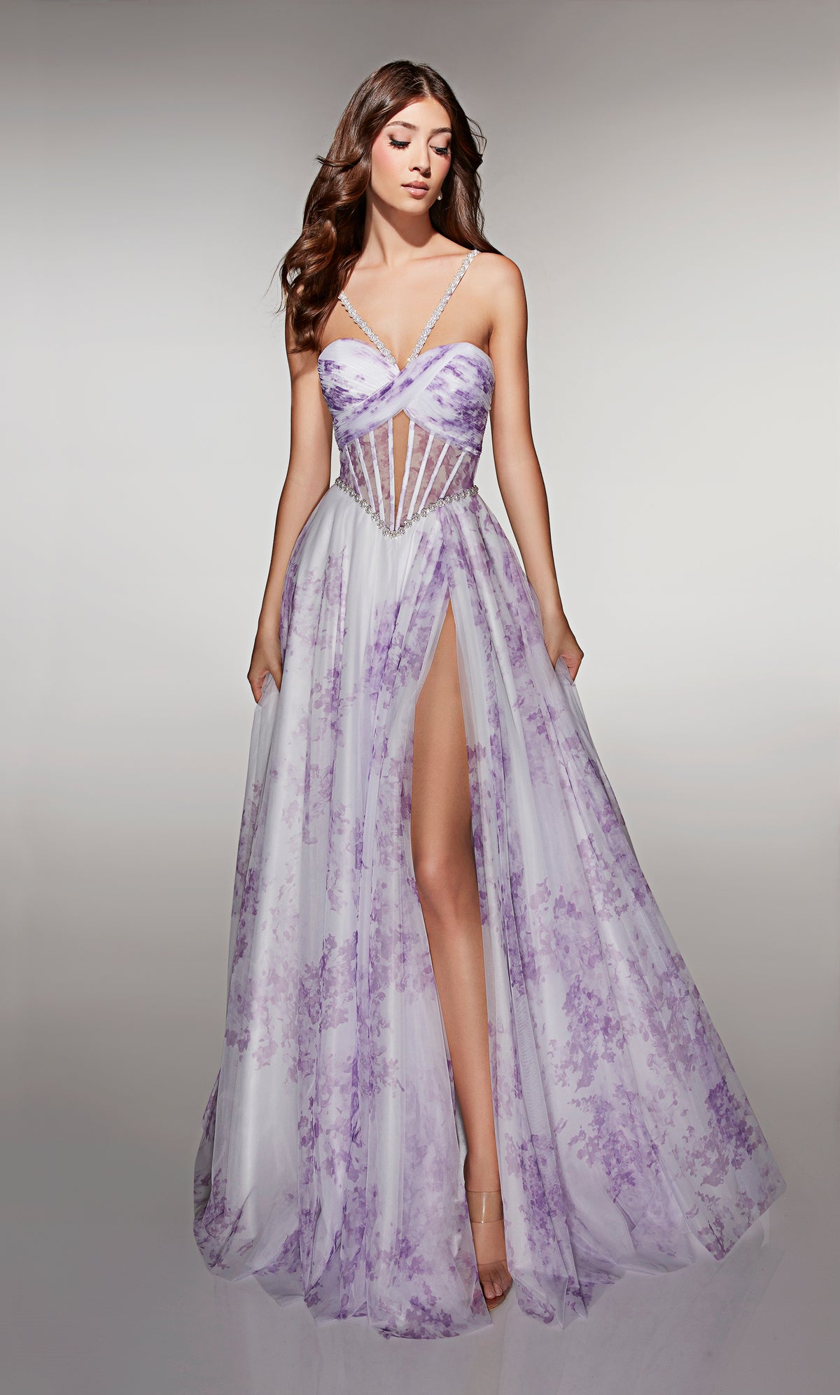 ALYCE Paris 61994 Alyce Long Sweetheart Neckline Embellished A Line Dress