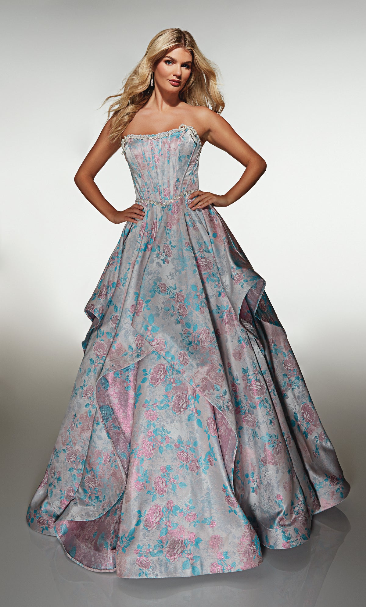 ALYCE Paris 61997 Alyce Long Scoop Neckline Waterfall Ballgown Dress