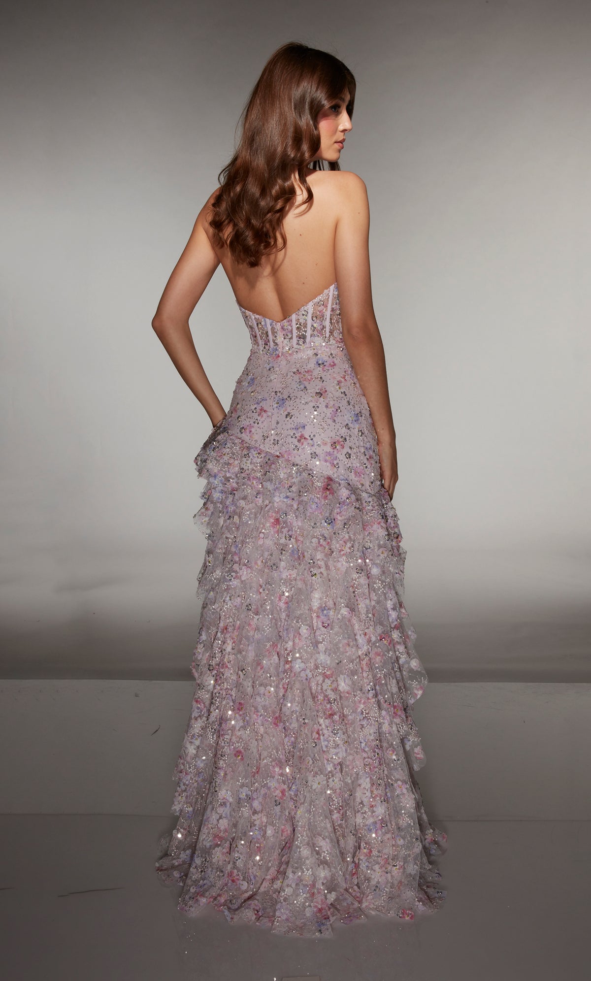 ALYCE Paris 61999 Alyce Long Halter Neckline Corset A Line Dress