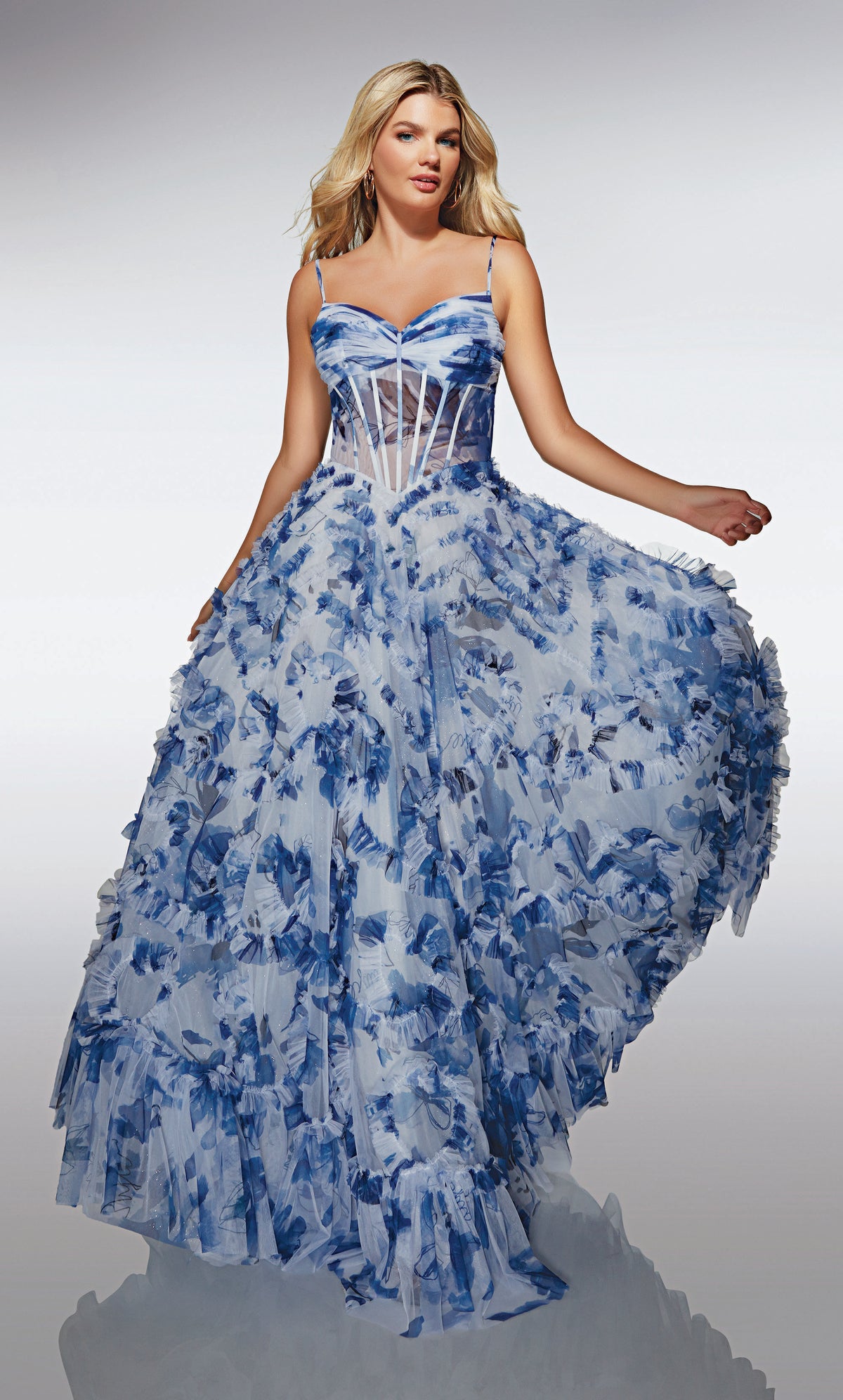 ALYCE Paris 62003 Alyce Long Sweetheart Neckline Ruffles A Line Dress