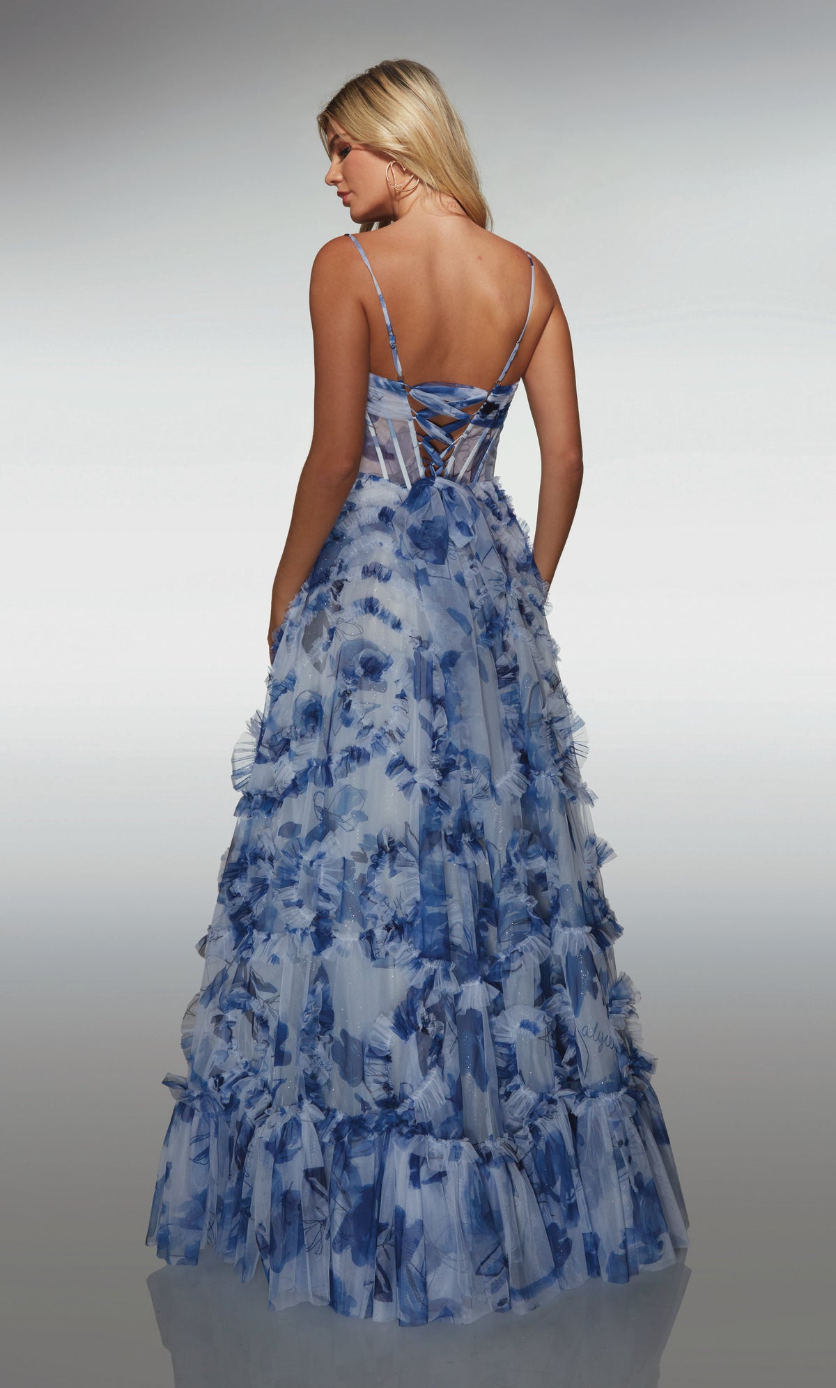 ALYCE Paris 62003 Alyce Long Sweetheart Neckline Ruffles A Line Dress