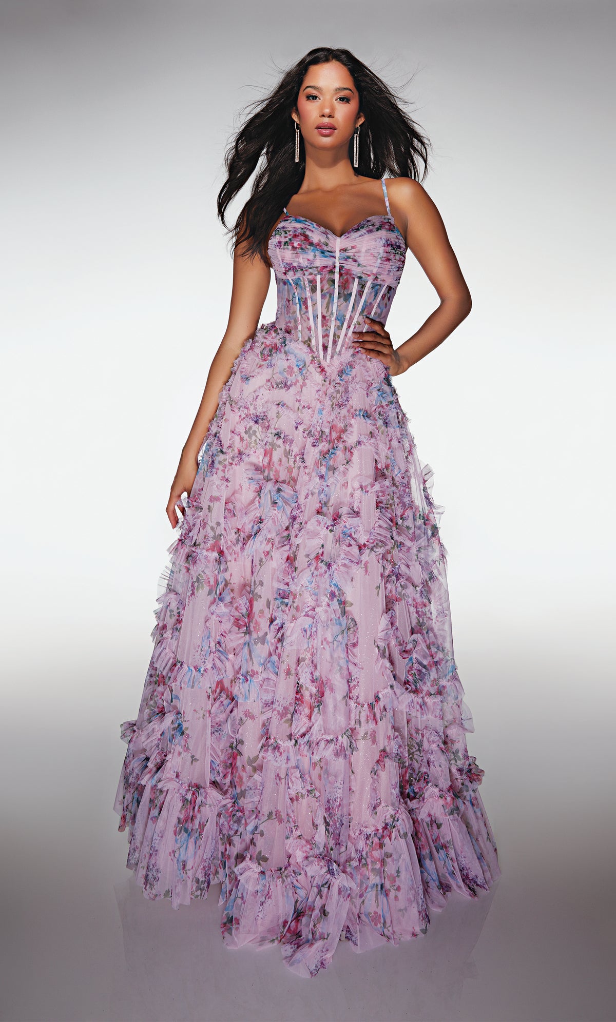 ALYCE Paris 62003 Alyce Long Sweetheart Neckline Ruffles A Line Dress