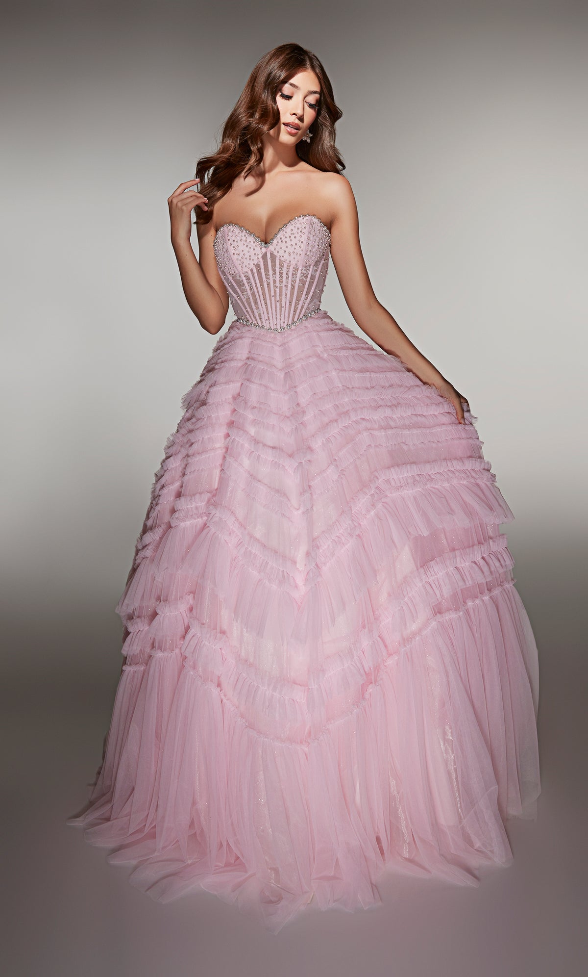 ALYCE Paris 62007 Alyce Long Sweetheart Neckline 80s Inspired Ballgown Dress