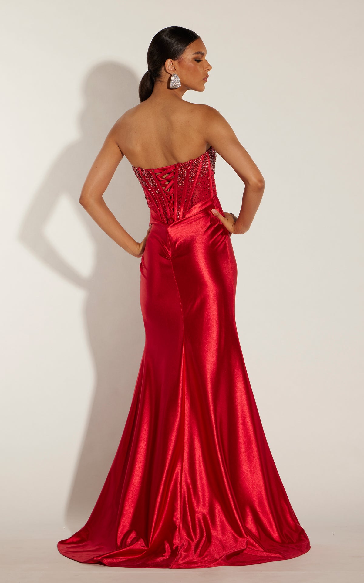 ALYCE Paris 62008 Alyce Long Scoop Neckline Corset Straight Dress